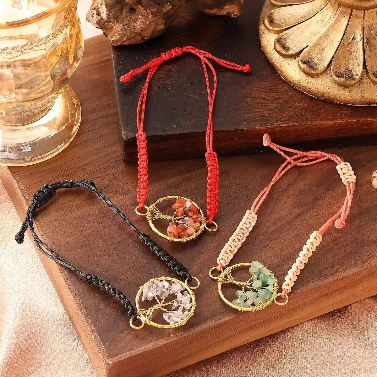 Tree of life drawstring bracelet