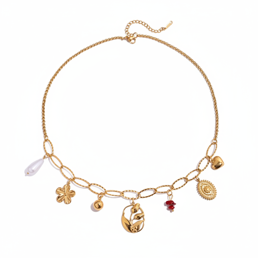 Amina charm necklace